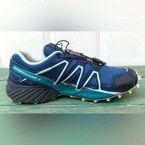 Salomon Womens Speedcross 4 402374 Blue Hiking Shoes Sneakers Size 7.5 Walking